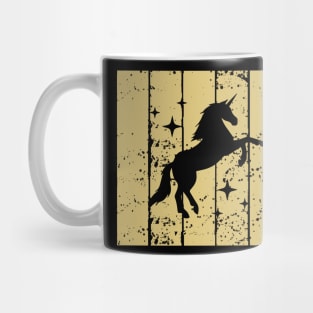 Retro Gold Unicorn Mug